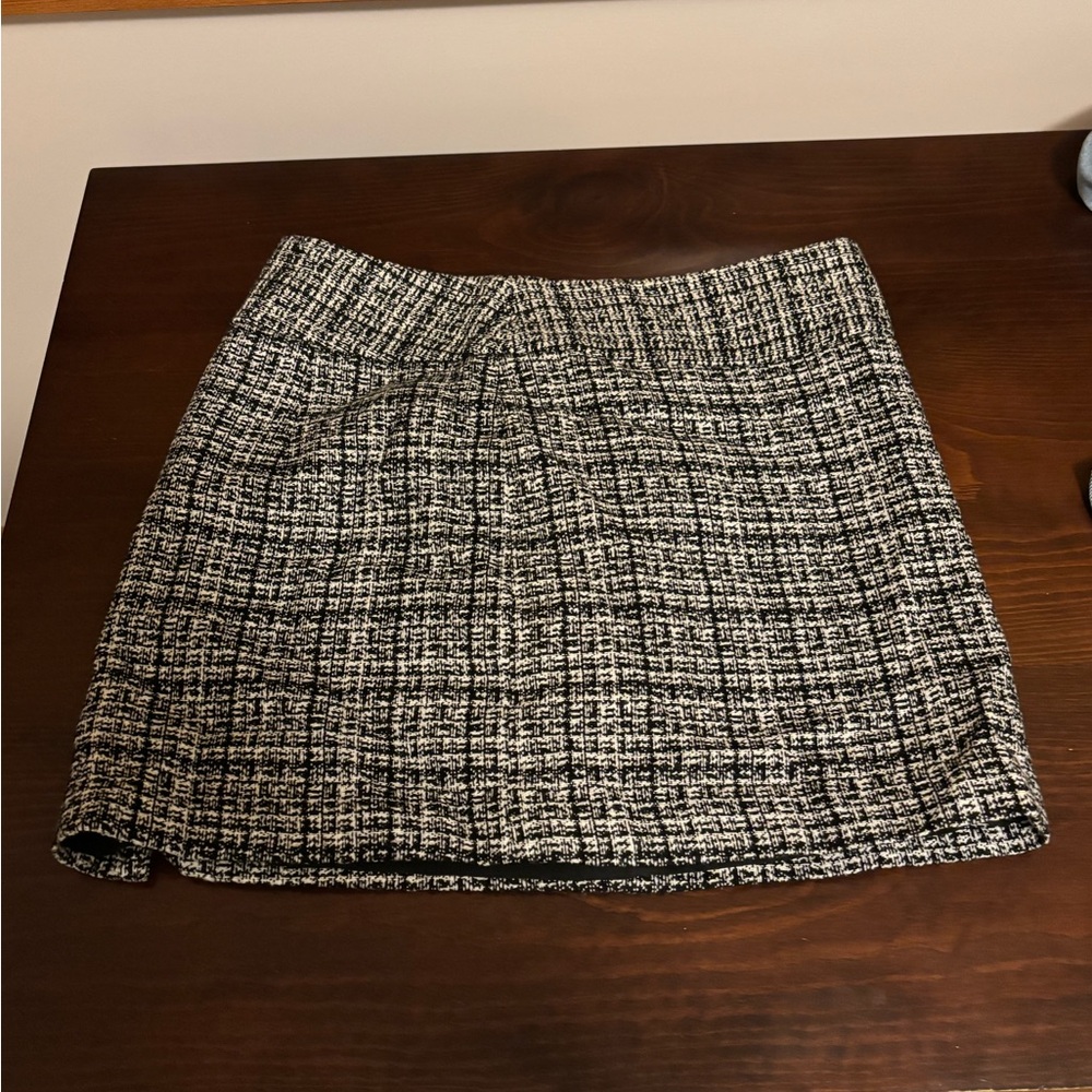 The Limited Black and White Tweed Mini Skirt